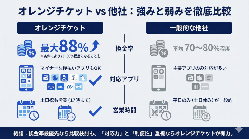 オレンジチケットと他社を比較